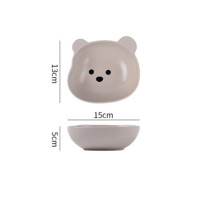 Cute Bear Plate – Piatto e Tazza a Forma di Orsetto Cartoon
