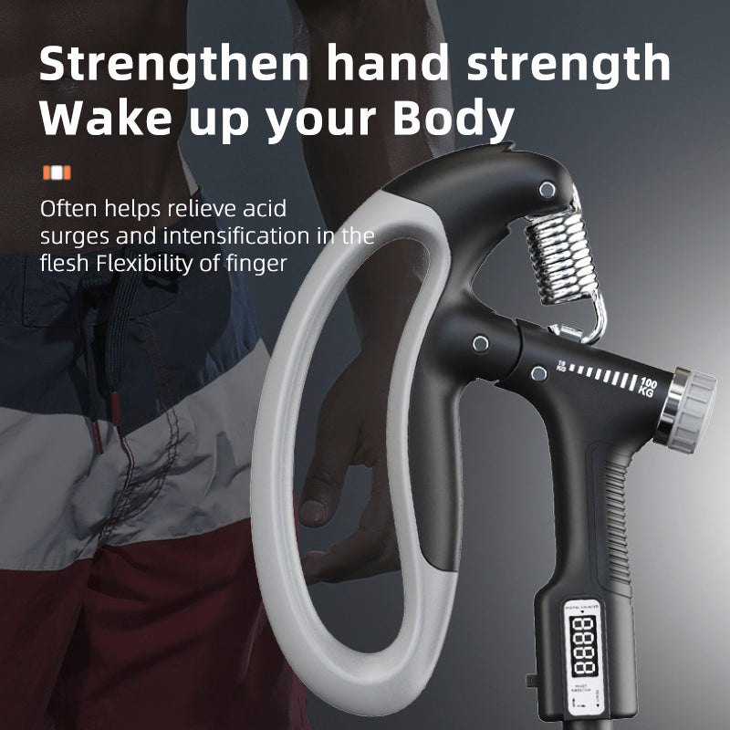 Power Grip Pro – Impugnatura Intelligente Regolabile (10-100 kg) con Contagiri
