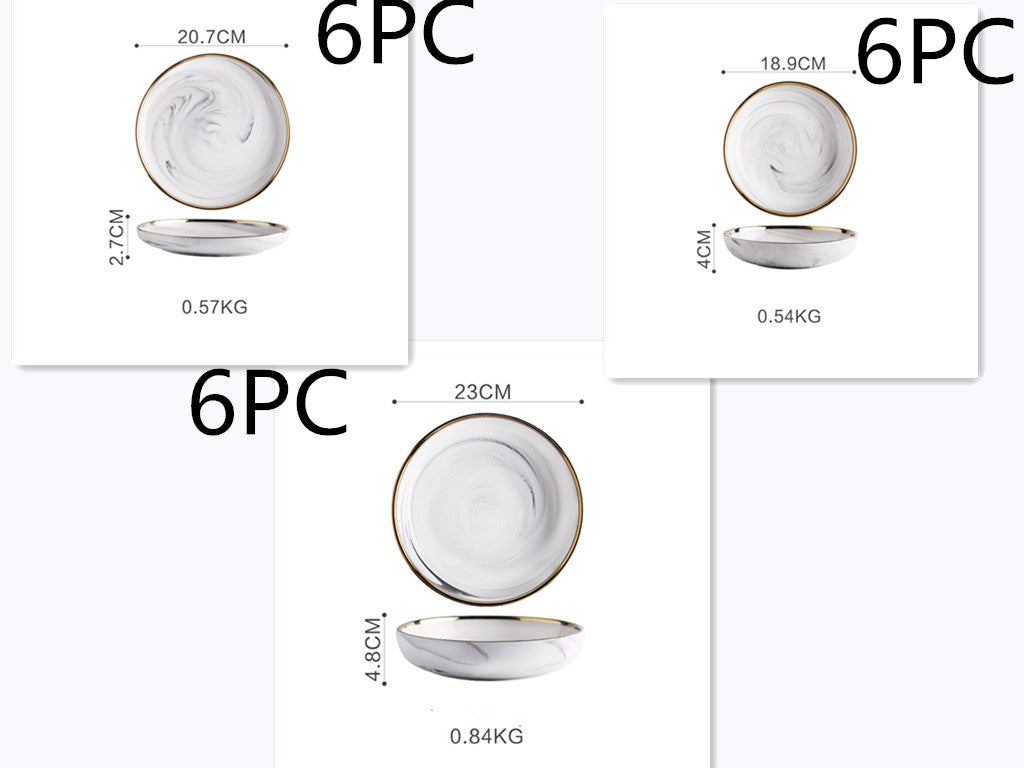 Set Piatti con Texture Marmo Moderno