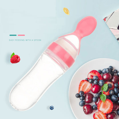 First Bite - Biberon Dosatore con Cucchiaio in Silicone per Omogeneizzati