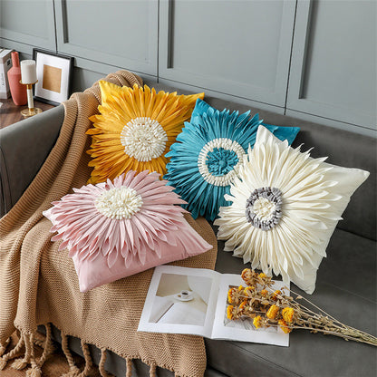 3D Chrysanthemum Velvet – Cuscino in Velluto con Cuciture a Fiore 3D