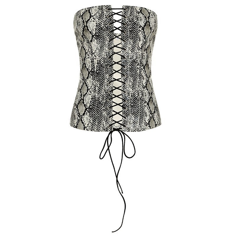 Top Corsetto Poliestere Pitonata (S-L)