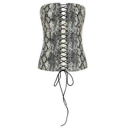 Top Corsetto Poliestere Pitonata (S-L)