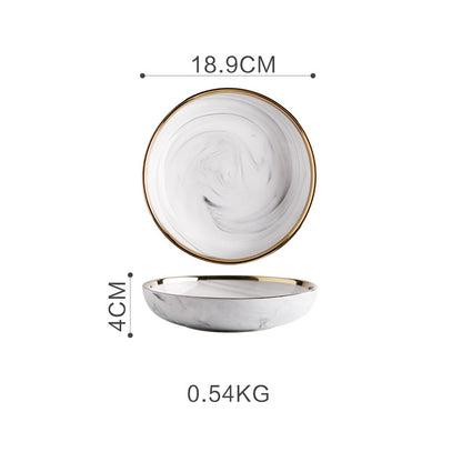 Set Piatti con Texture Marmo Moderno