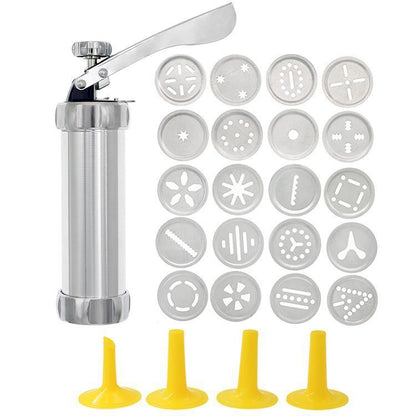 CookieMaster Pro - Spara-Biscotti e Decoratore 2-in-1 con 20 Trafile in Acciaio.