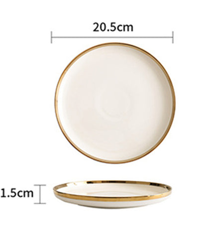 Nile Gold Rim - Porcellana Bianca e Oro