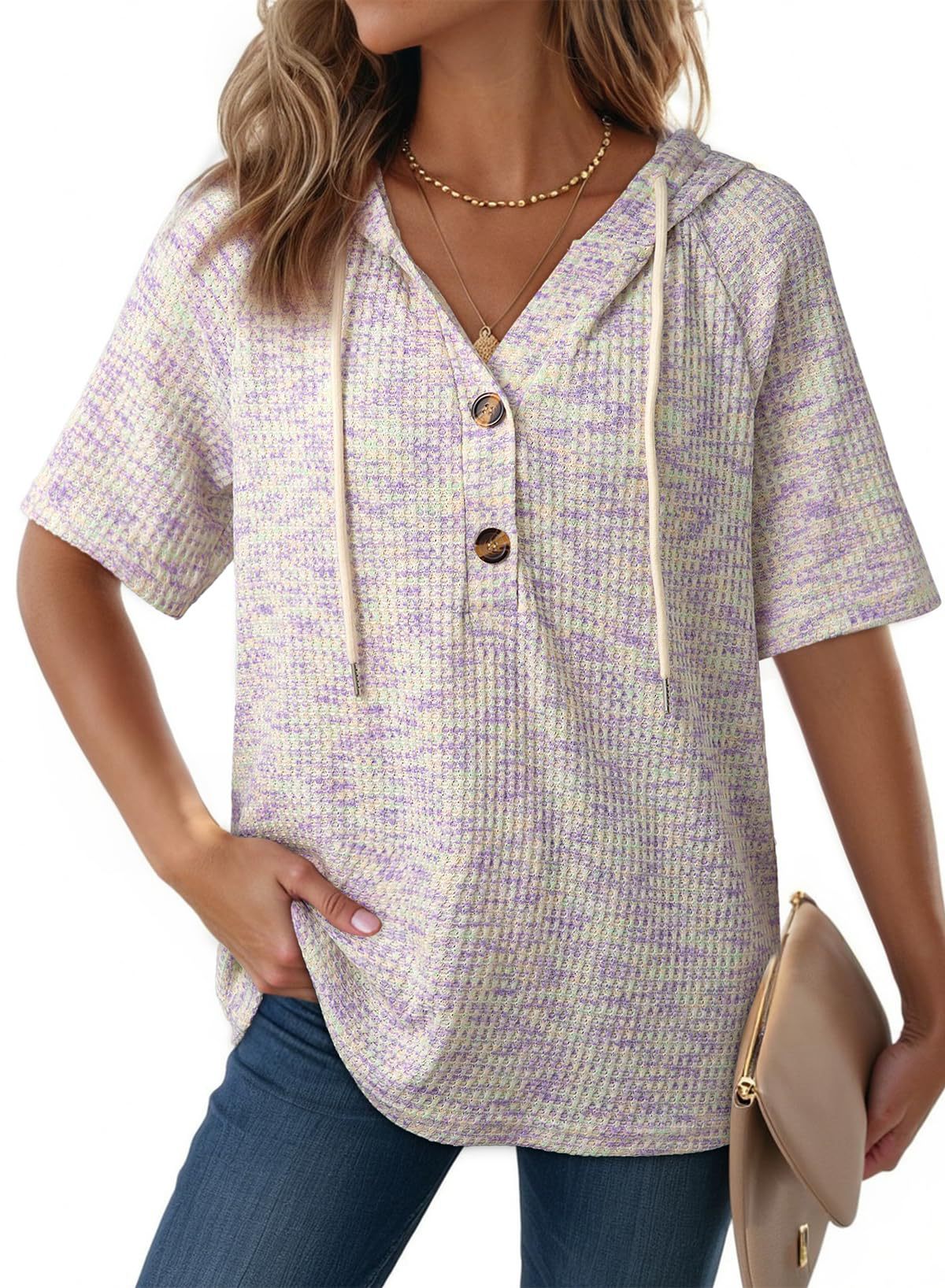 Hoodie Honeycomb V-Neck (S-2XL)