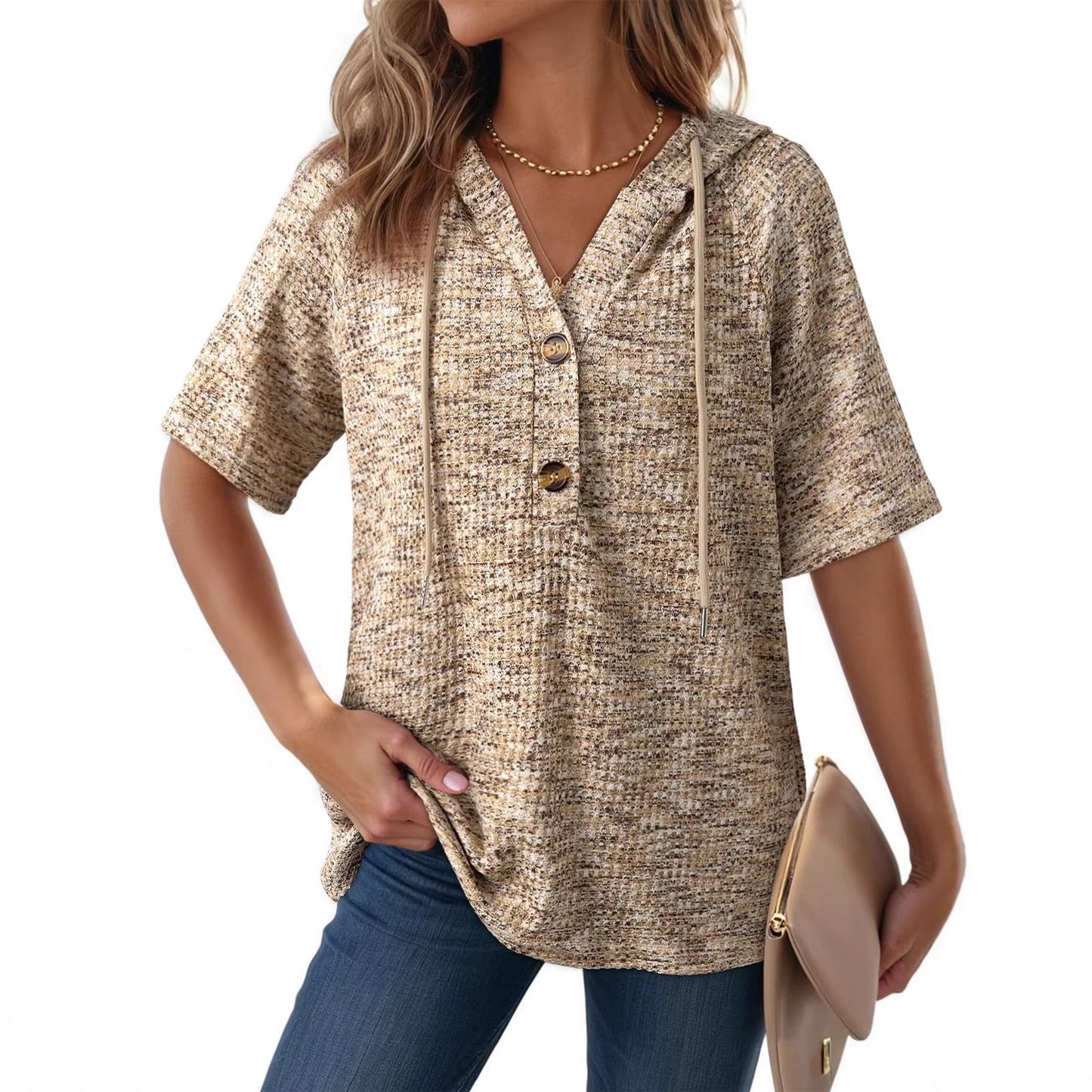 Hoodie Honeycomb V-Neck (S-2XL)