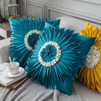 3D Chrysanthemum Velvet – Cuscino in Velluto con Cuciture a Fiore 3D
