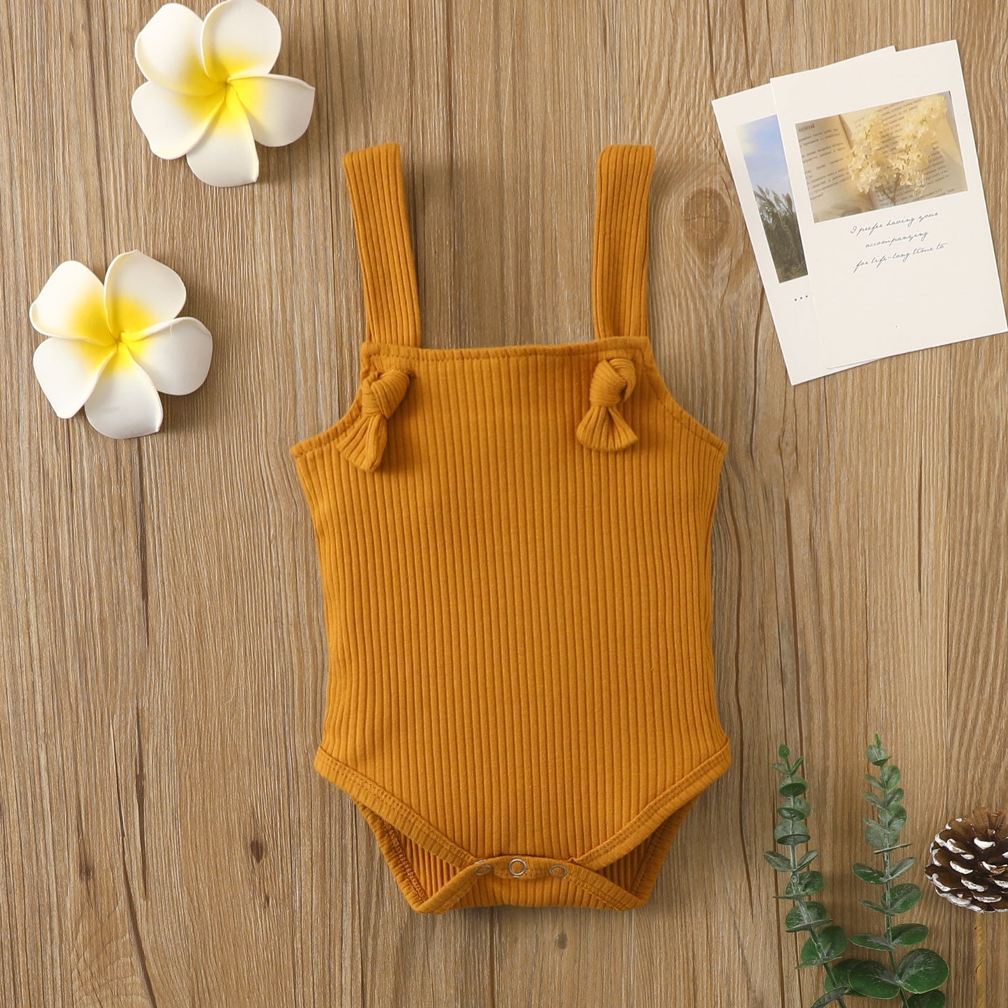 Natural Rib – Romper in Cotone a Costine con Spalline (2-4 Mesi, 6-9 Mesi, 12-18 mesi