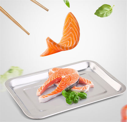 Steel Deep Tray Set – Vassoi Rettangolari Profondi in Acciaio per Barbecue e Forno