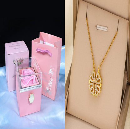Gift Box with Jewel embellished with an eternal rose