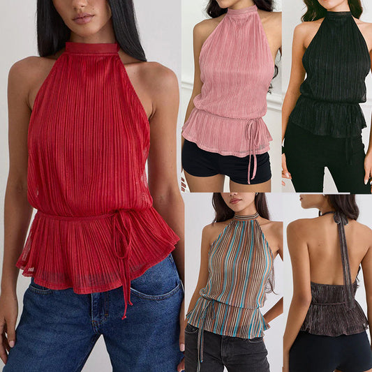 Canotta Spalline Sottili Schiena Scoperta (XS-XL)