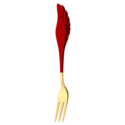 Angel Wings Spoon – Cucchiaino e Forchetta con Ali in Acciaio 304