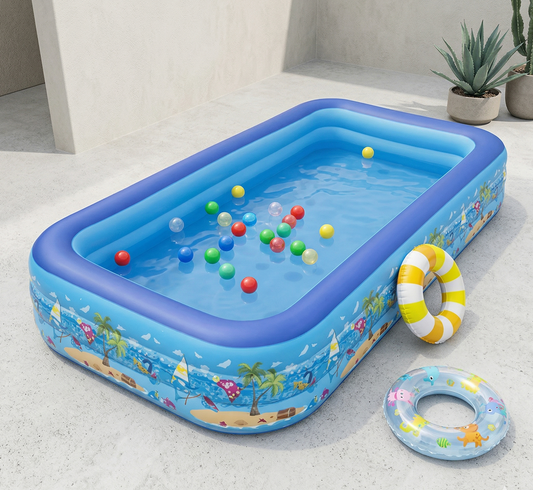Piscina Gonfiabile 2 Strati Fondo a Bolle