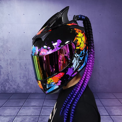 Casco Integrale "Street-Braids" con Treccine (S-2XL)