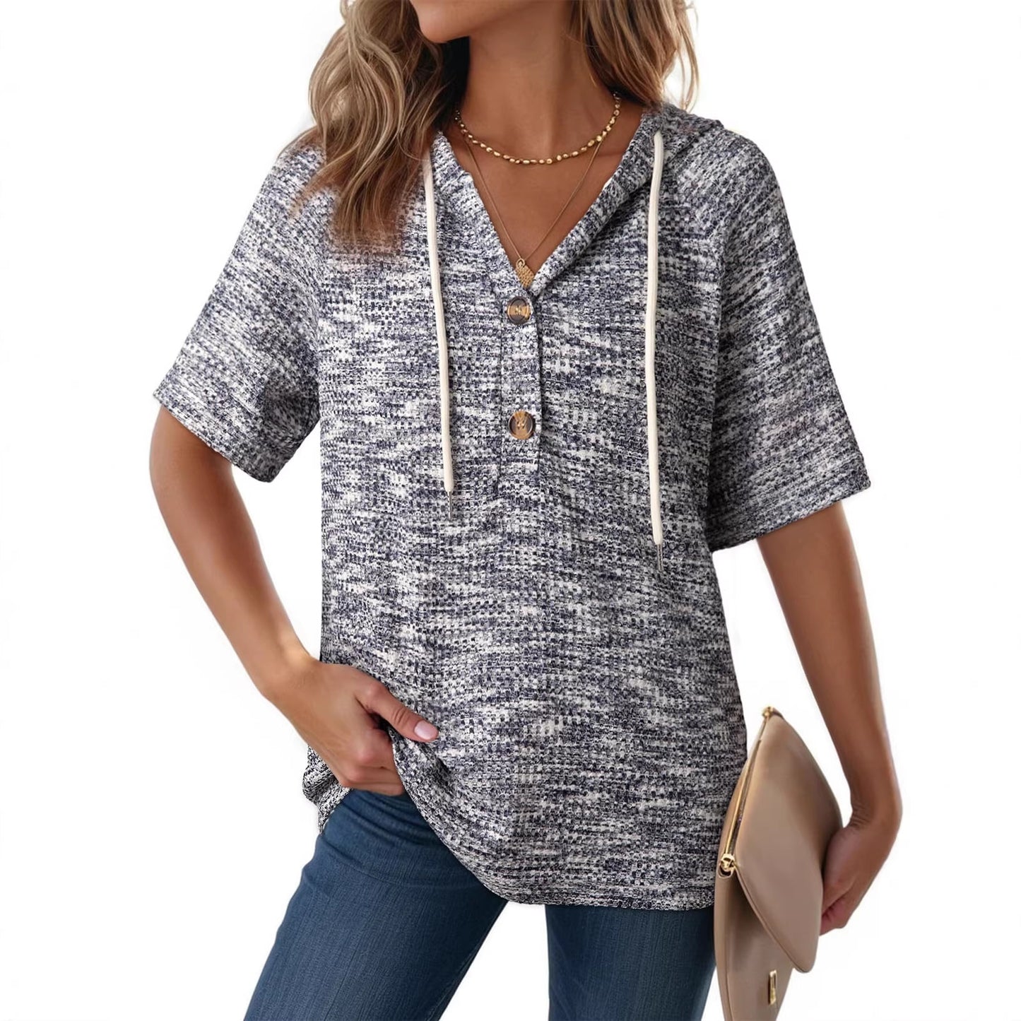 Hoodie Honeycomb V-Neck (S-2XL)