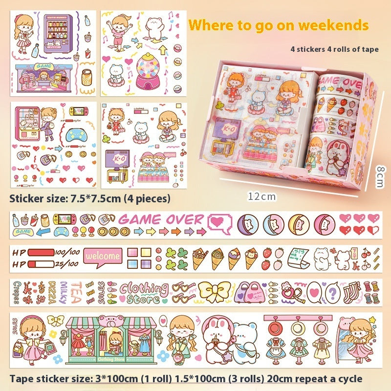 Gift-Sticker Set Kawaii Cartoon