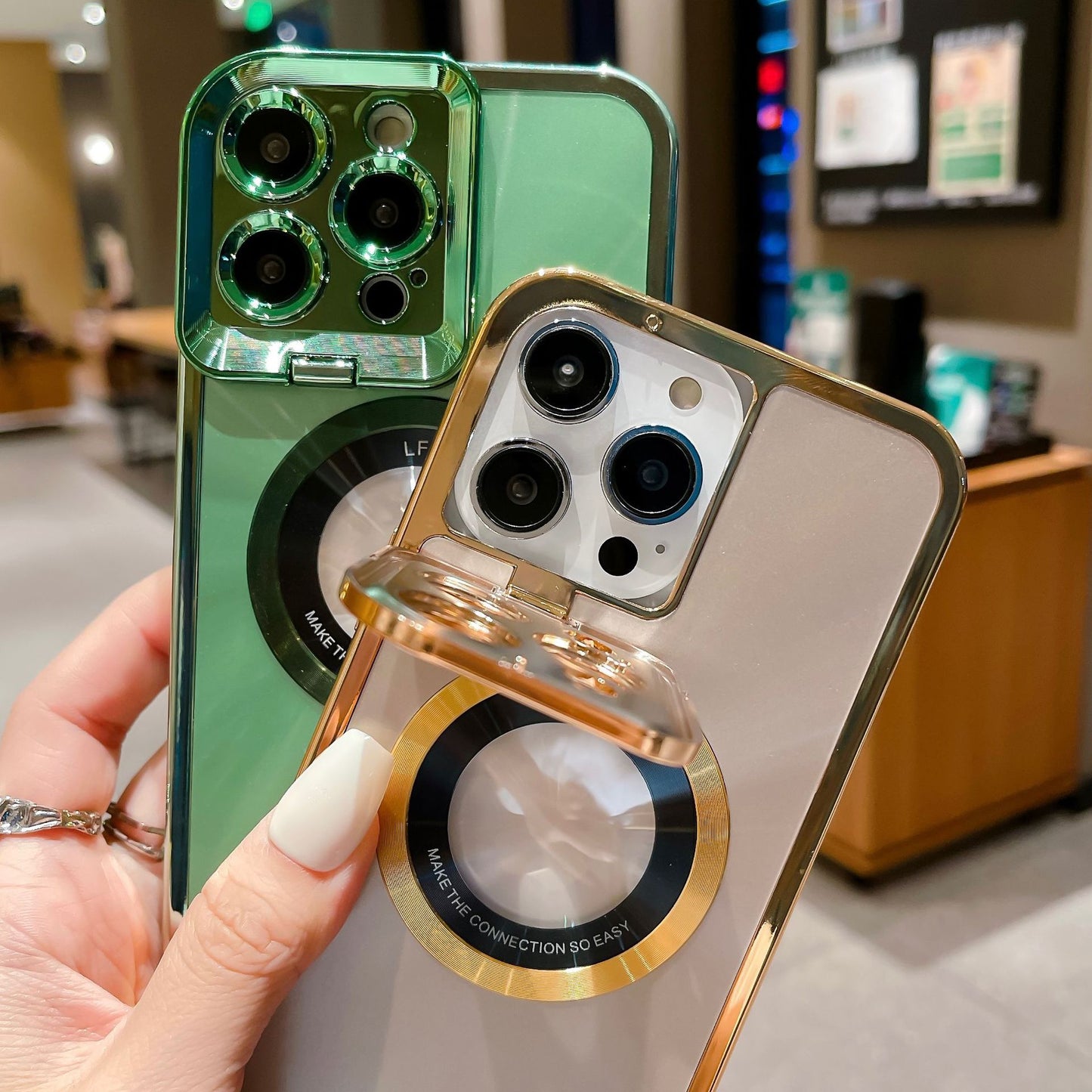Mag-Lens CD-Luxury: Cover con Supporto Invisibile (Iphone 13/14/Pro/Pro Max)