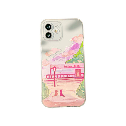 Twin-Cats: Custodia in Silicone Soft-Touch (Iphone 13-14 / 13 Mini / 14 Plus / 13-14 Pro / 13-14 Pro Max)
