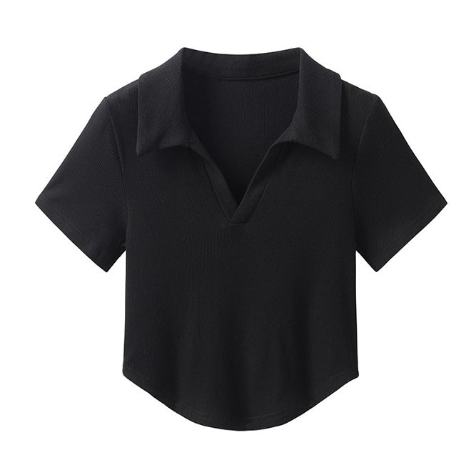 Top Scollo a Revers (Stile Polo) (S-XL)