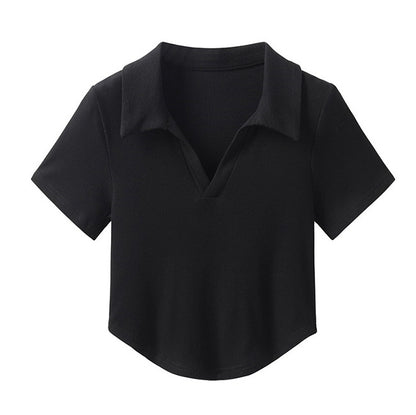 Top Scollo a Revers (Stile Polo) (S-XL)
