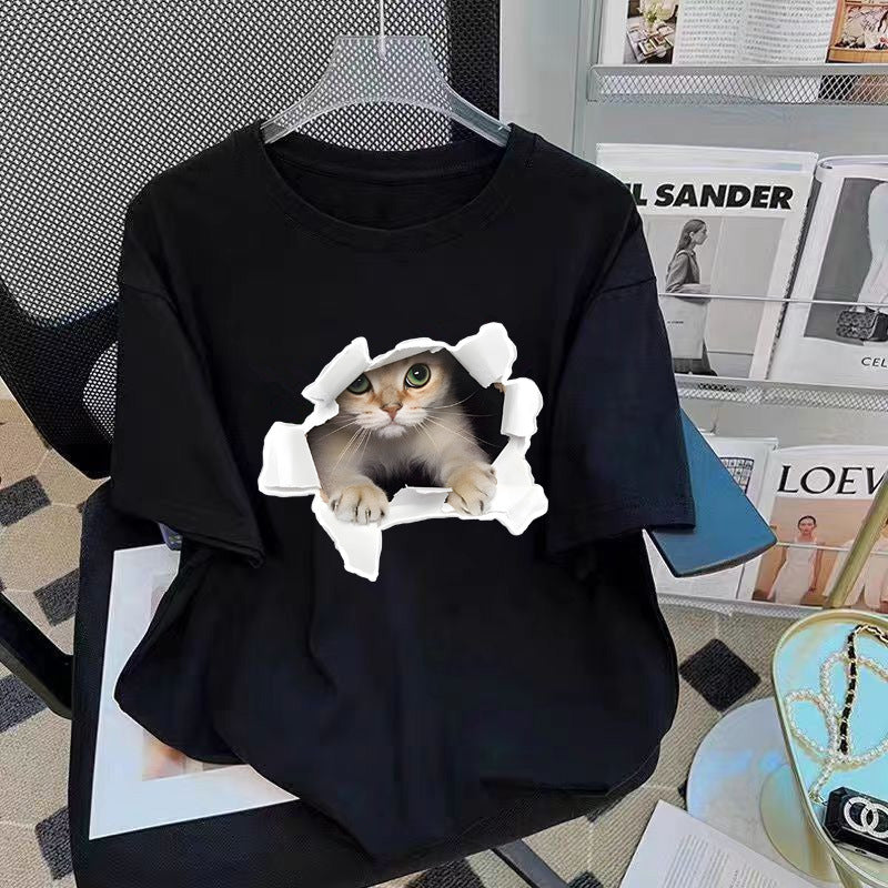 T-Shirt Peek-a-Boo Cat Tee (M-5XL)