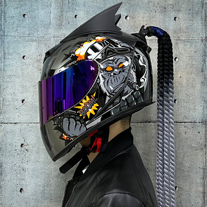 Casco Integrale "Street-Braids" con Treccine (S-2XL)