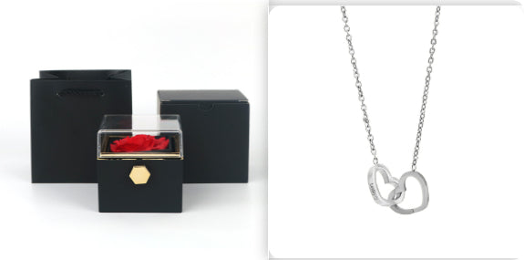 Gift Box with Jewel embellished with an eternal rose