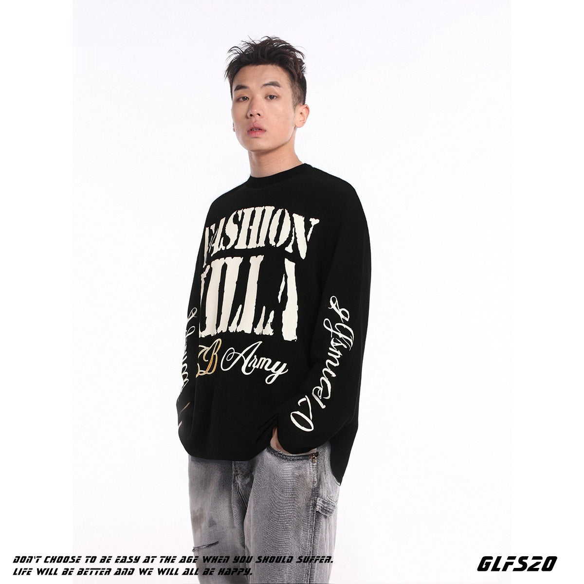 Felpa con Scritte – Felpa a Maniche Lunghe (M-XL)