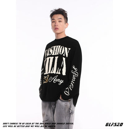 Felpa con Scritte – Felpa a Maniche Lunghe (M-XL)