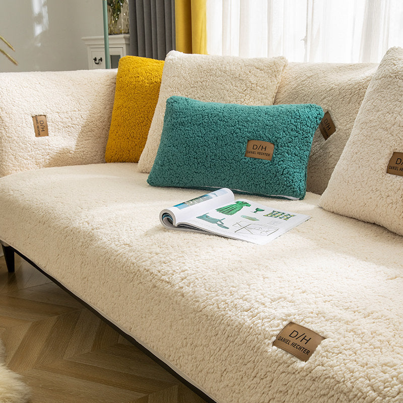 Winter Lamb-Wool Cover – Copridivano Spesso in Lana d'Agnello Antiscivolo